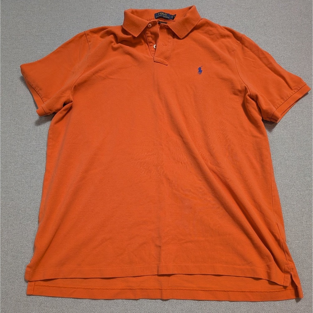 Polo Ralph Lauren Men's Orange XL Cotton Pique Classic Fit Polo Shirt Pony